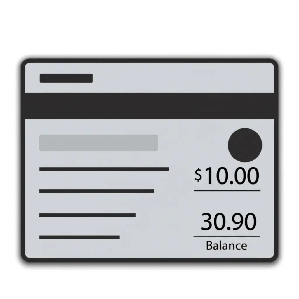 Illustration of a credit card bill with a zero balance