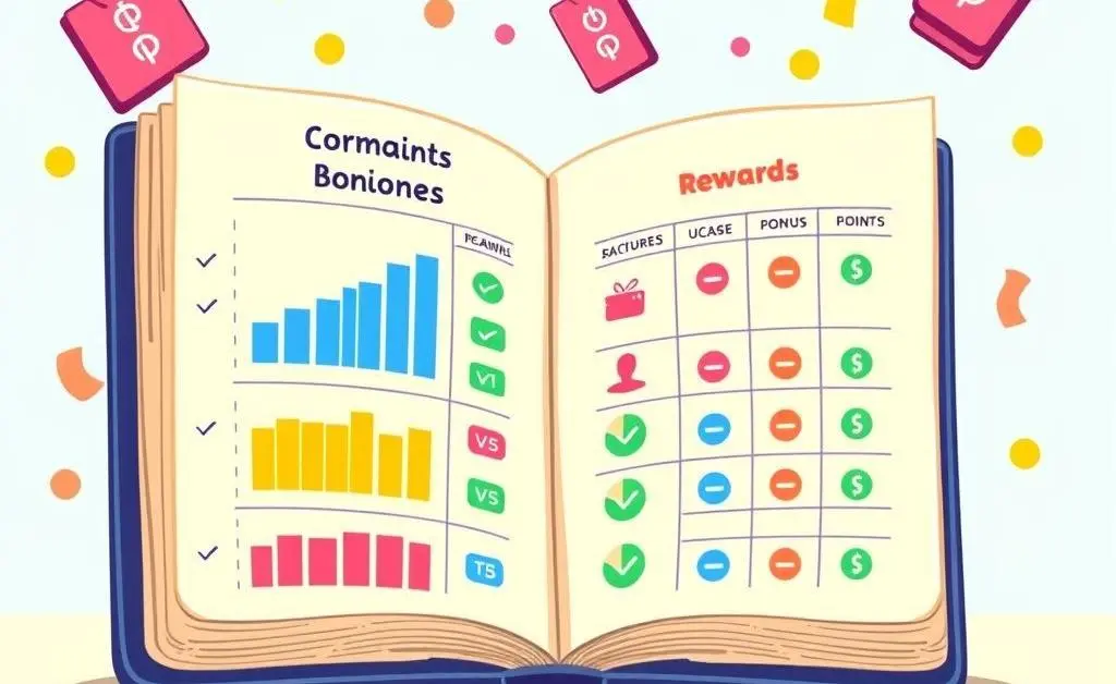A notebook tracking credit card bonuses and rewards