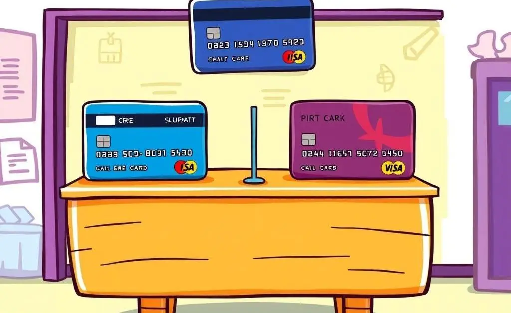 A table comparing various credit cards