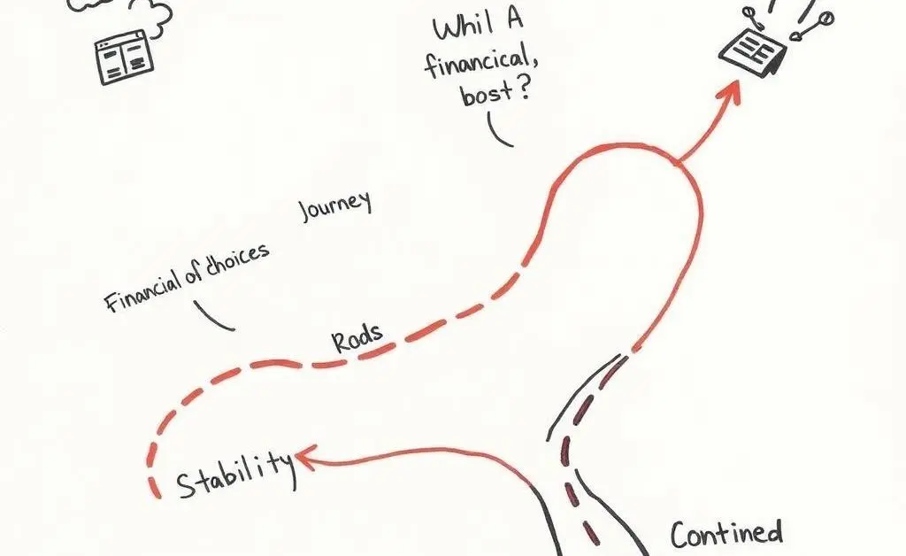 Illustration of financial choices with a map theme