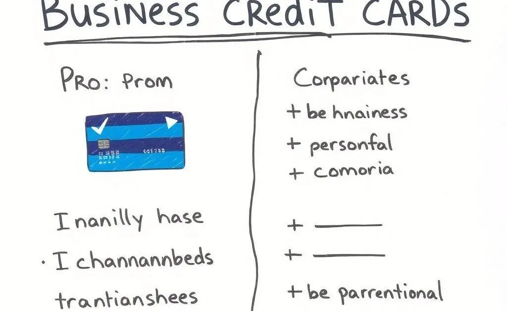 A hand-drawn decision-making chart showing pros and cons of using business credit cards for personal expenses.