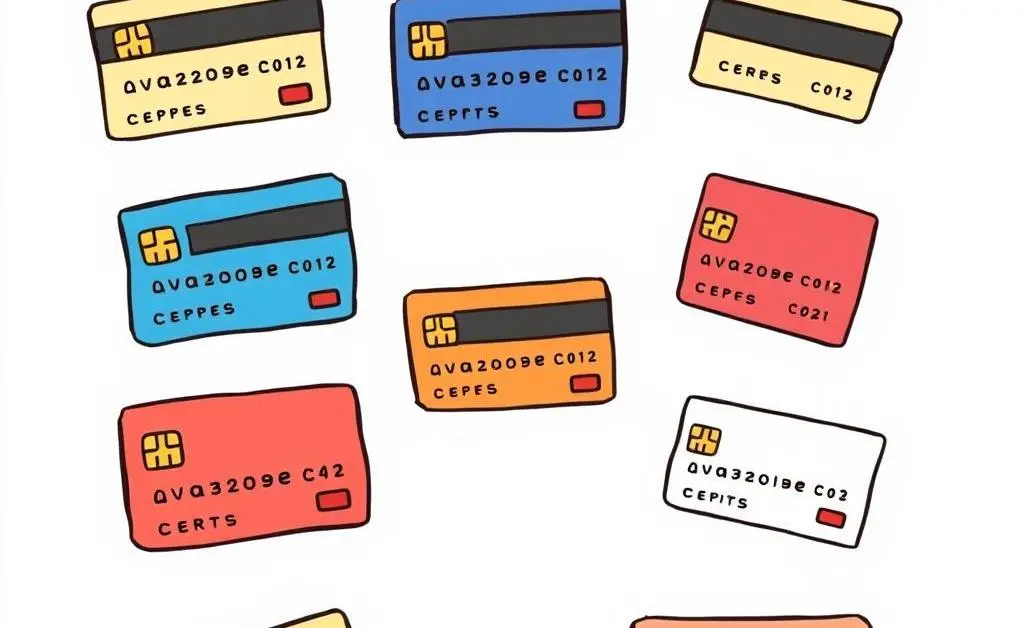 Playful doodles of credit cards.