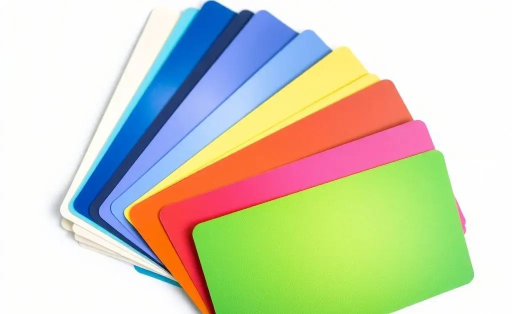 A selection of different colorful credit cards fanned out like a deck.