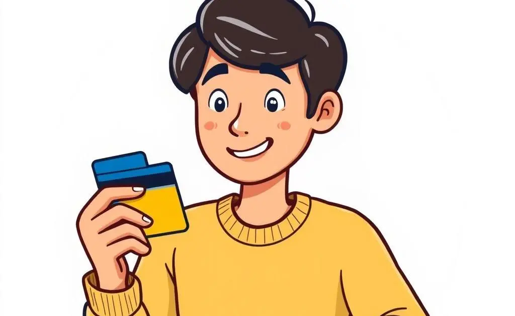 Person using a credit card responsibly.