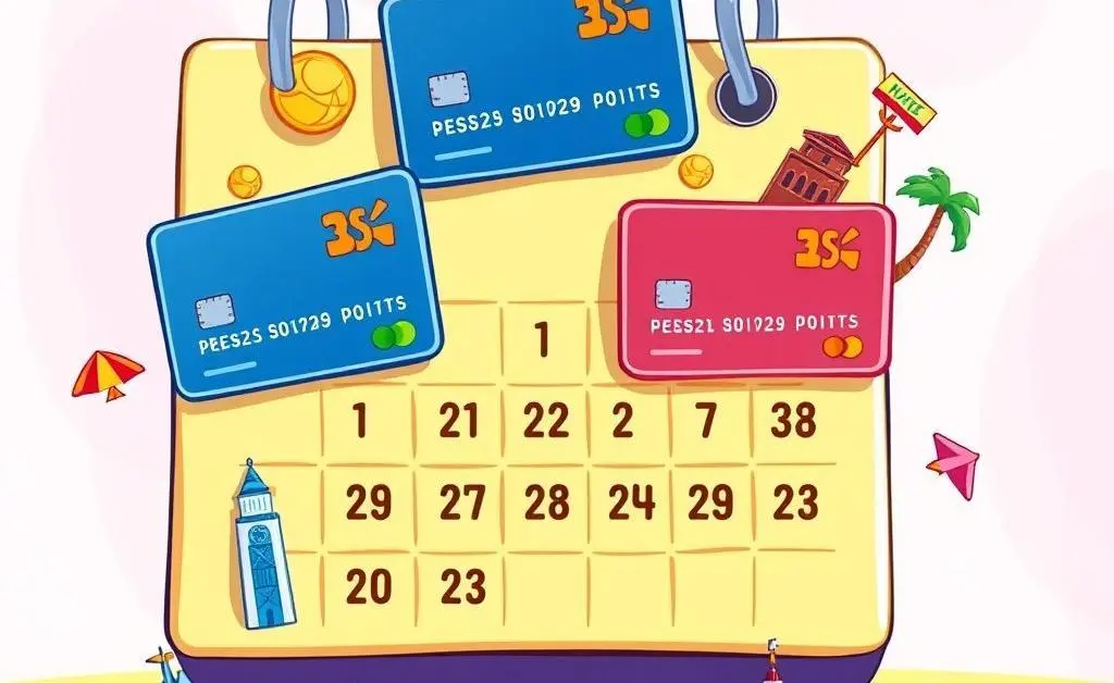 Calendar with rewards and destinations