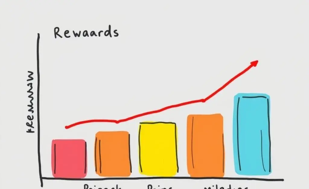 A graph showing cashback, points, and miles categories.
