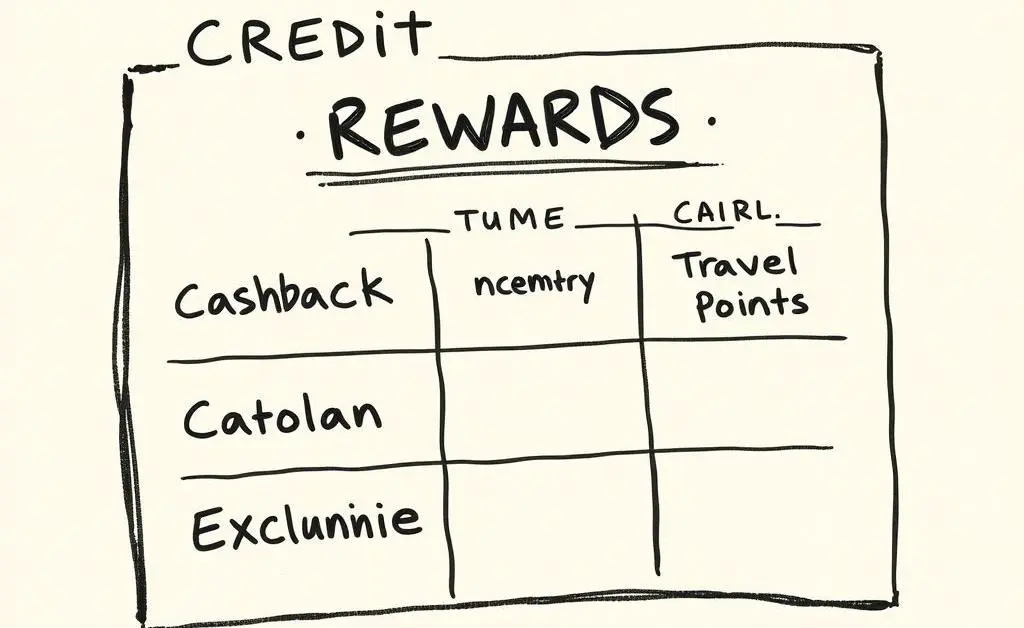 Chart showing credit card rewards categories