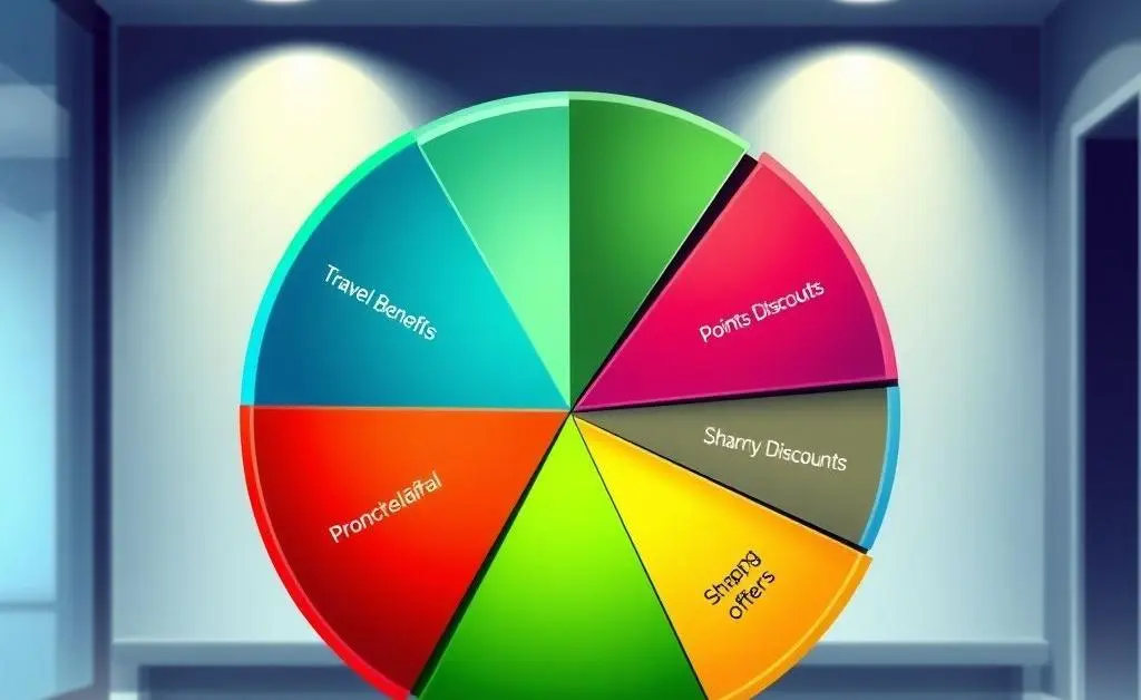 Pie chart showing different credit card rewards categories