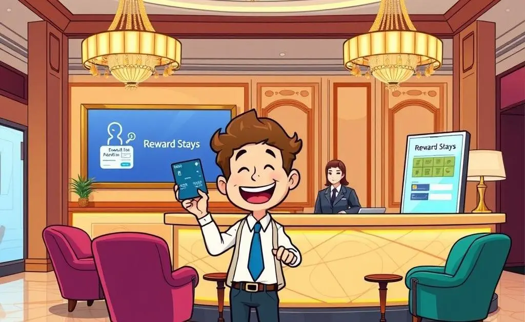 Person using credit card points at a hotel