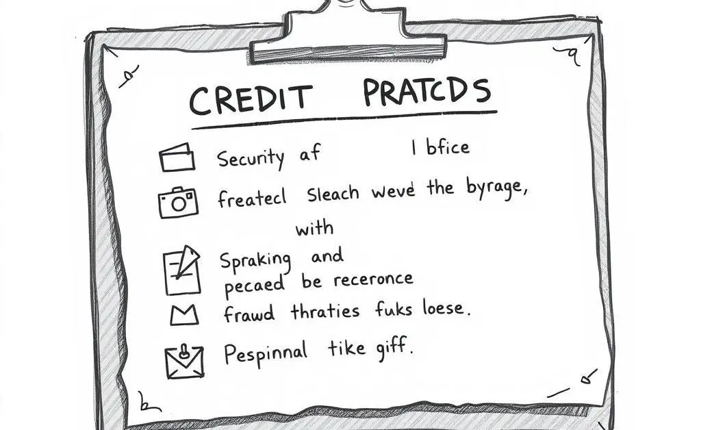 A list of credit card tips on a clipboard.