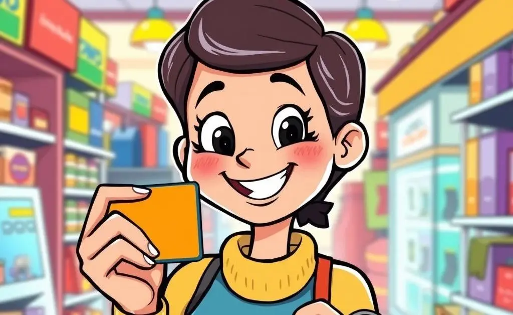 Person using credit card in store