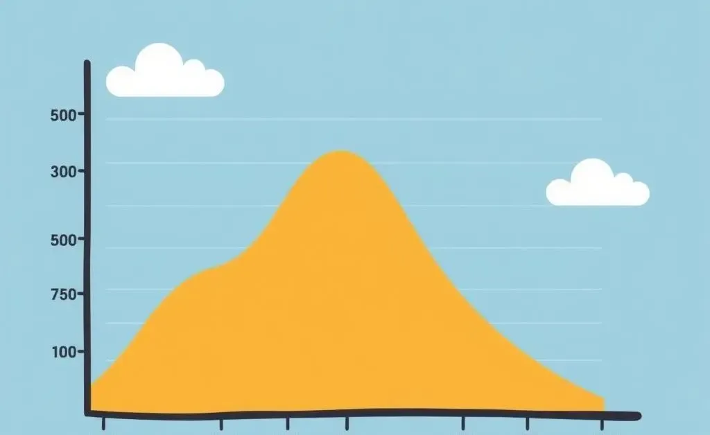 A simple, cartoon-style chart displaying a positive credit history trajectory.