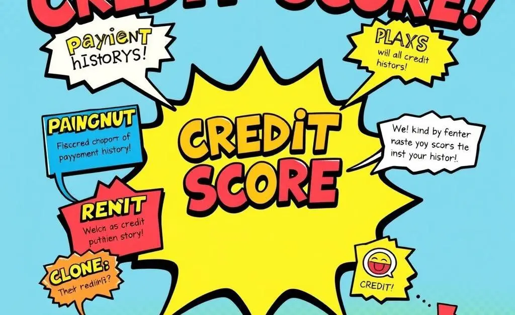 A chart showing credit score factors