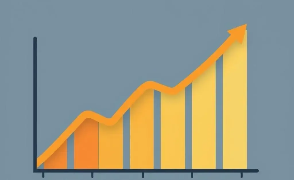 Modern illustration of a graph showing upward credit improvement.