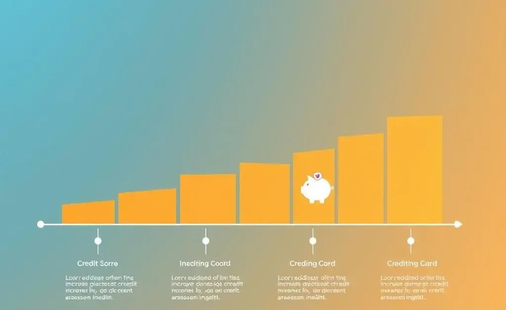 Timeline illustration showing steps of increasing credit over time.