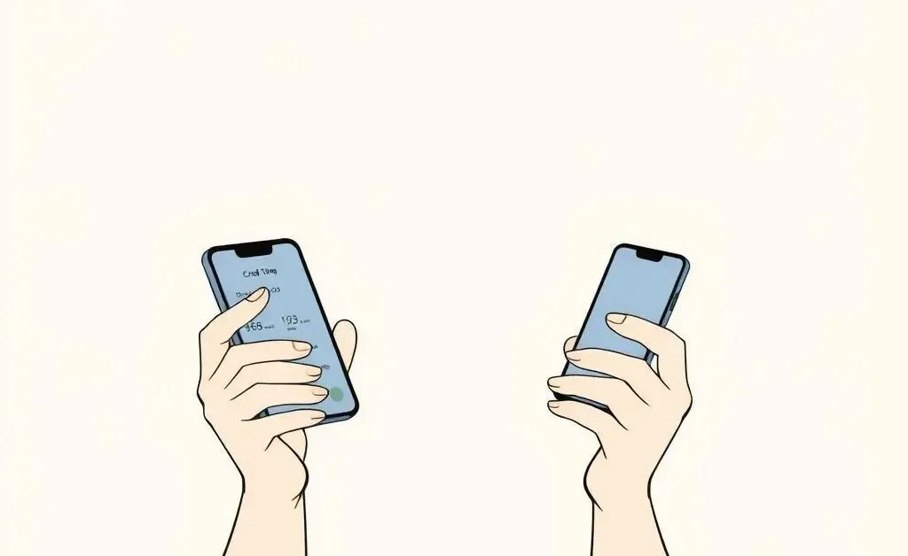 Person checking credit score on a mobile phone.