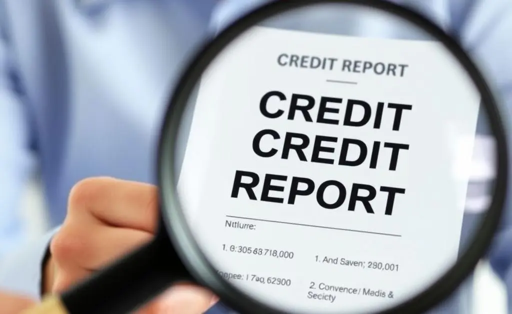 Person reviewing their credit report.