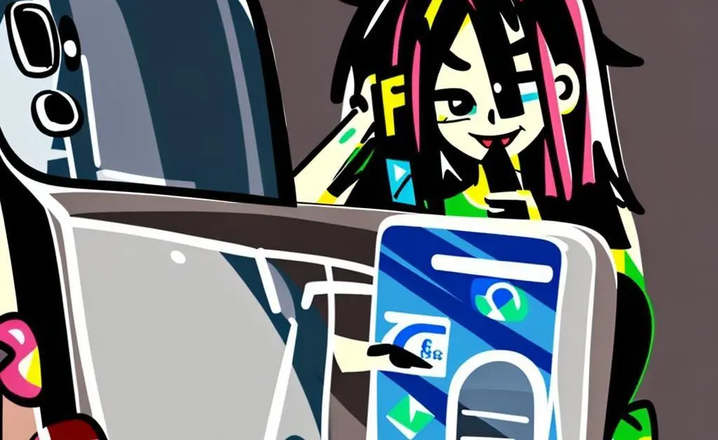A relatable cartoon showing a young adult checking their credit score on a phone