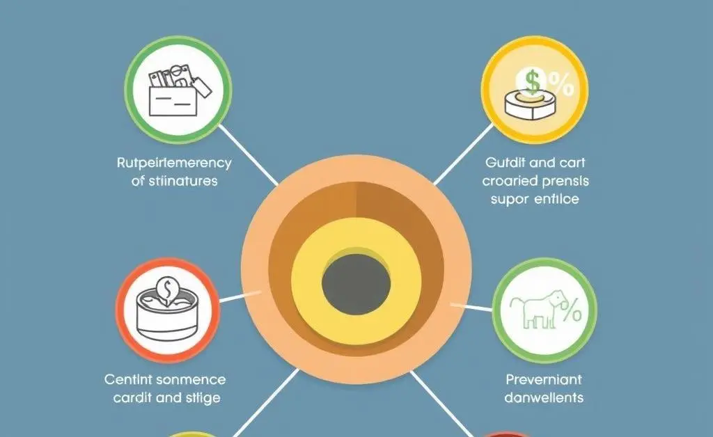 A chart showing the different factors impacting a credit score