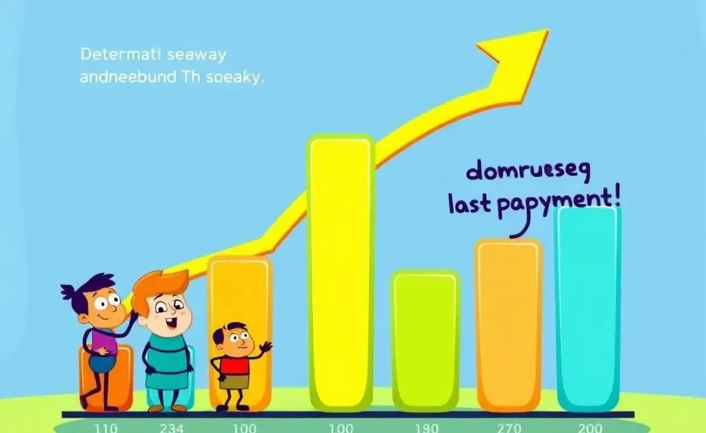 A chart with fluctuating credit scores dropping at late payment