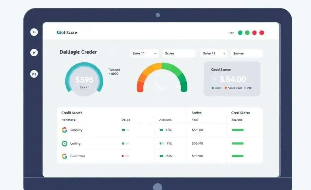 Credit score dashboard with good scores