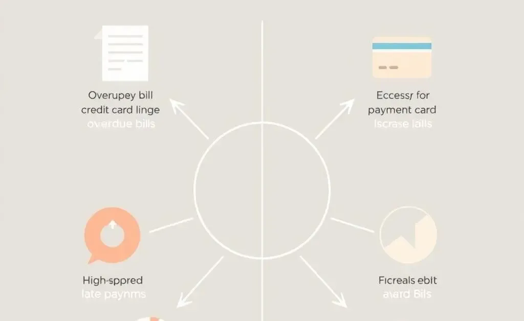 Chart illustrating factors causing credit score drops