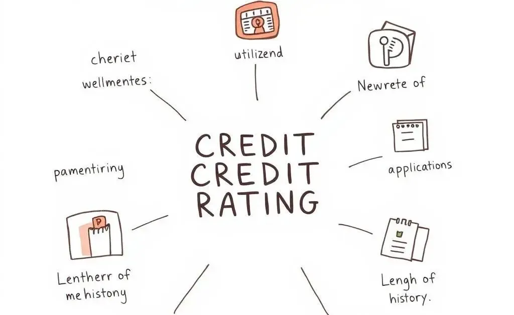 Infographic showing factors influencing credit score