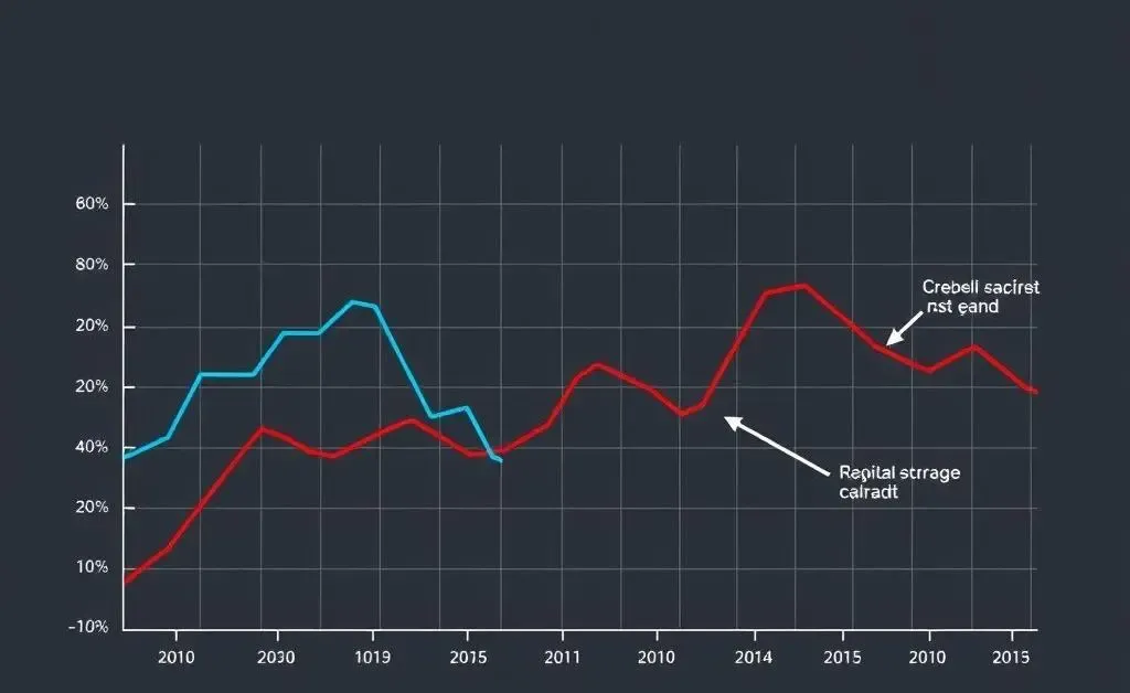 A graph showing credit score changes over time with notable dips