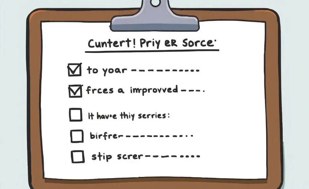 Checklist showing steps to improve credit score