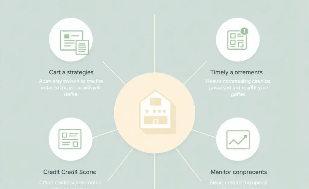 Minimalist chart showing tips for managing credit smartly
