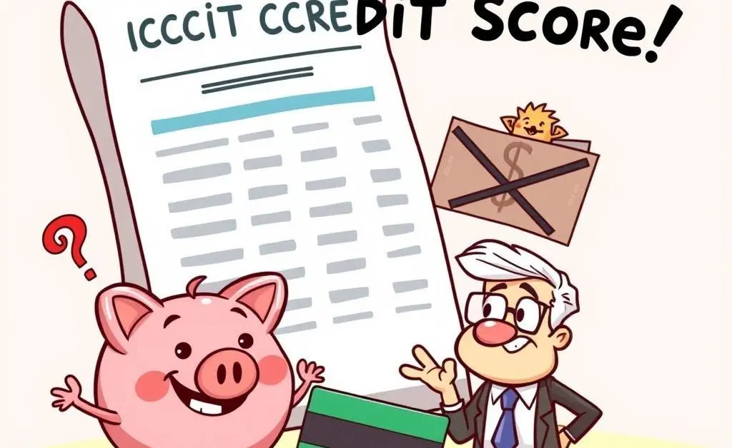 Symbols representing common credit score myths