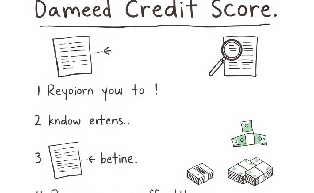 Checklist with steps to recover from a credit score drop