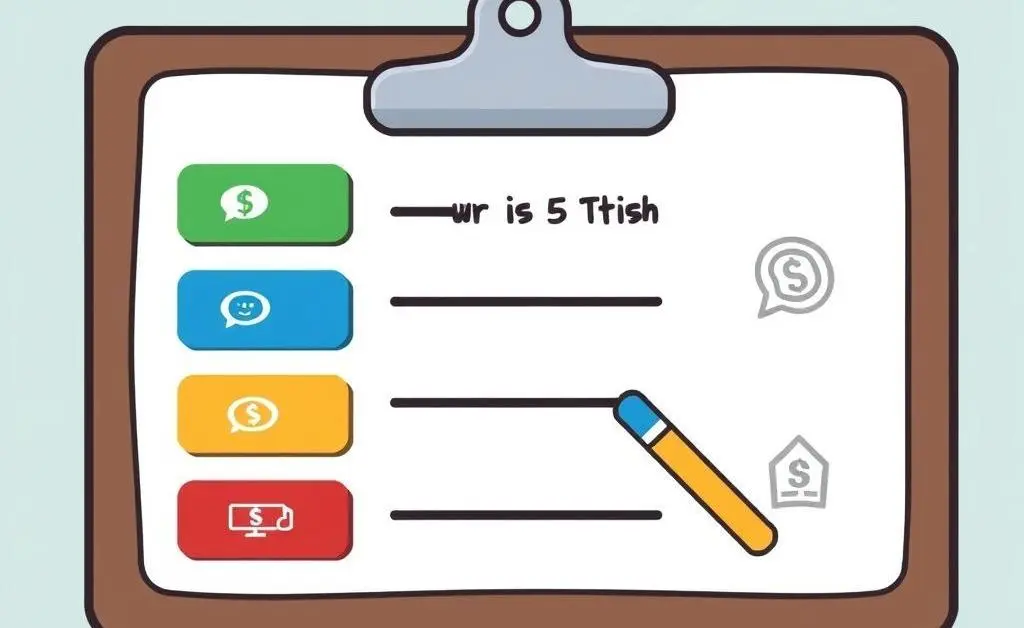 Illustration of a clipboard with tips for improving a credit score