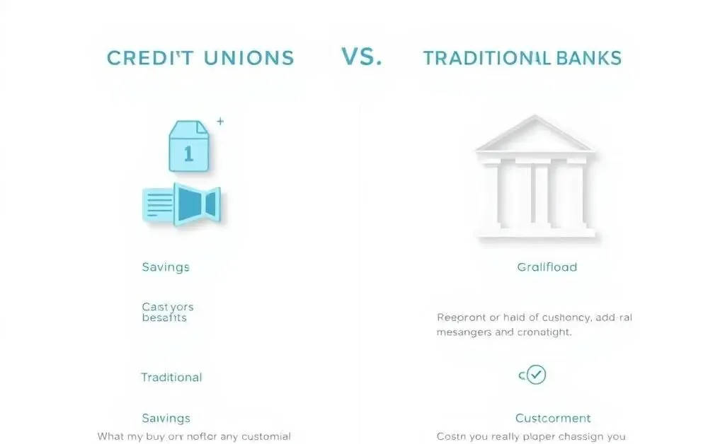 A clean, minimalist chart comparing credit unions and banks.