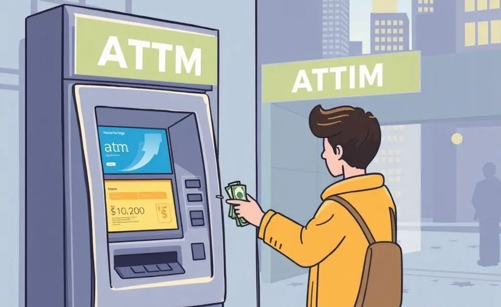 Person withdrawing cash from a crypto ATM