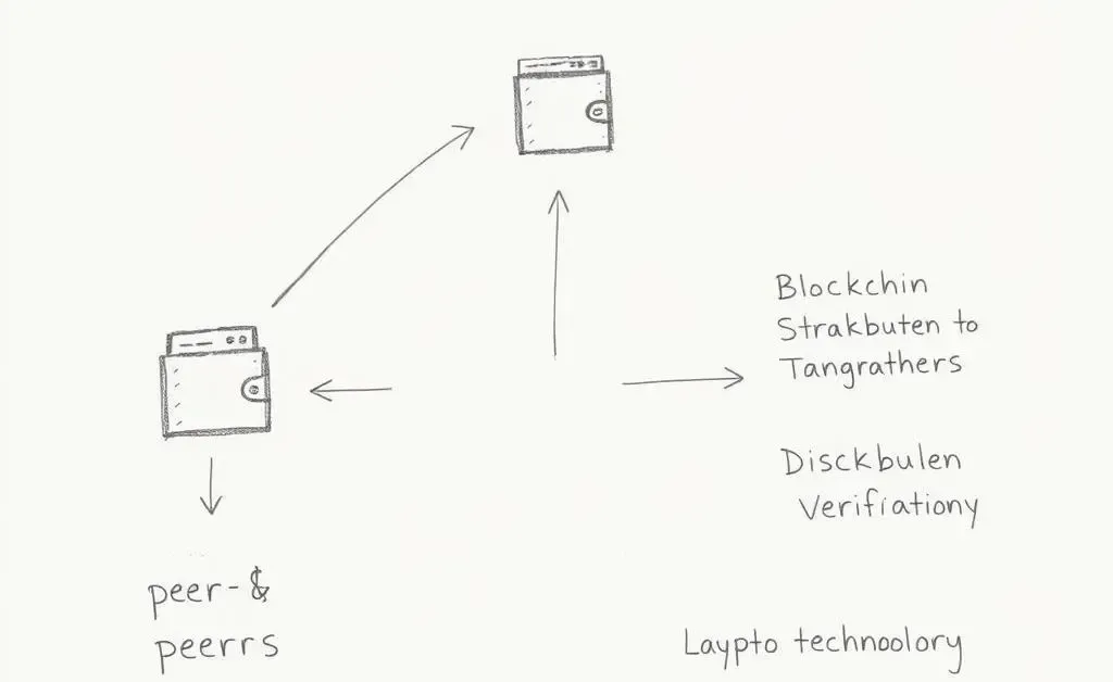 A simple diagram explaining how cryptocurrencies work.