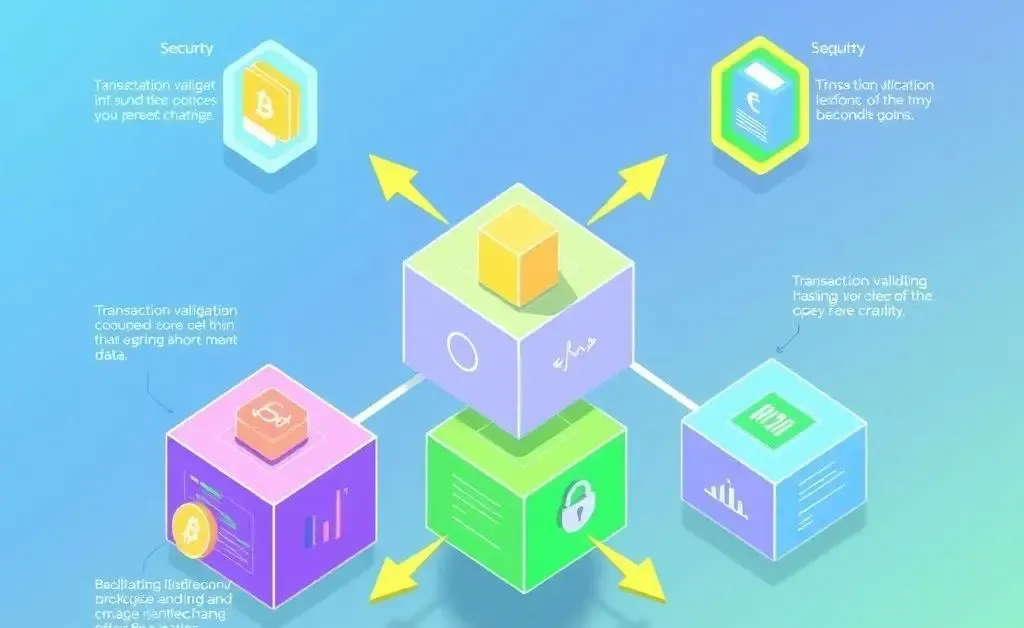 Illustrated infographic explaining blockchain