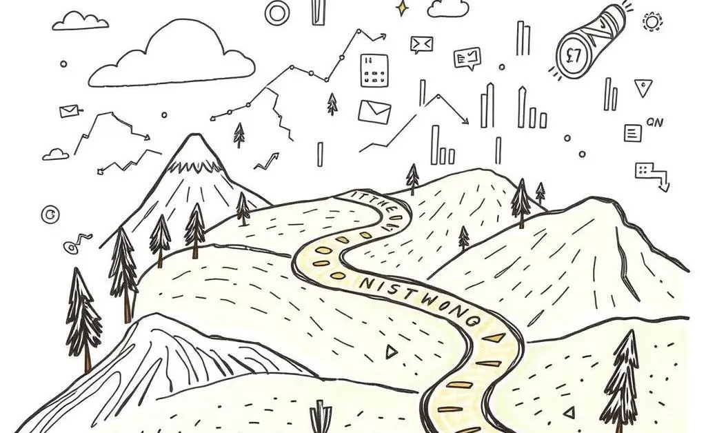 Path through a digital financial landscape symbolizing exploration