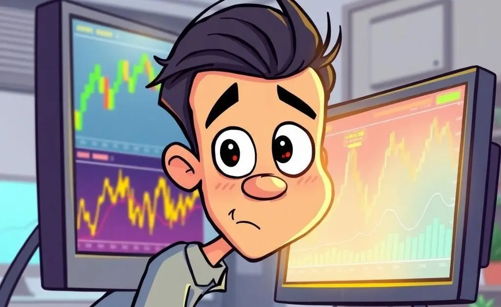 A curious investor looking at a stock chart on their computer.