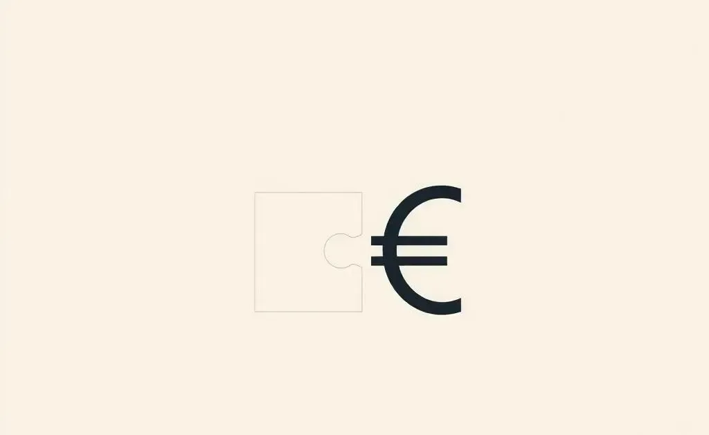 Currency symbols fitting together like a puzzle piece