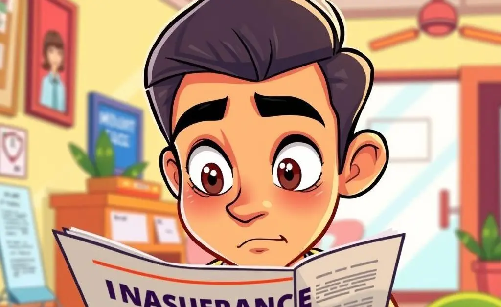 Customer reading through an insurance policy document