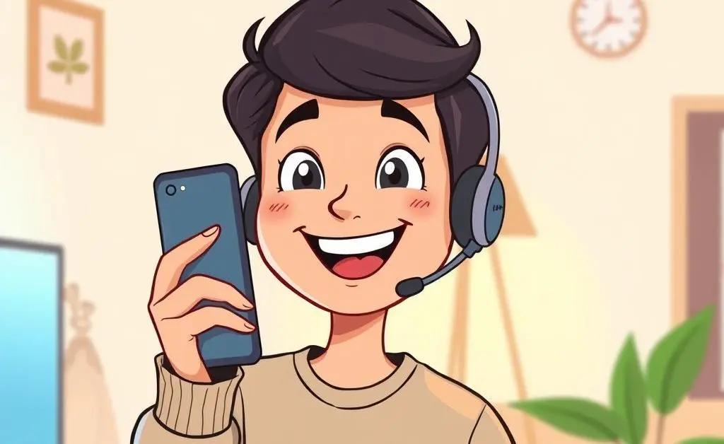 Person talking to customer service on phone
