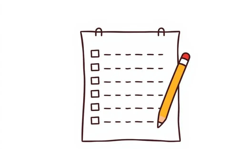 A minimalist cartoon of a checklist for daily expenses