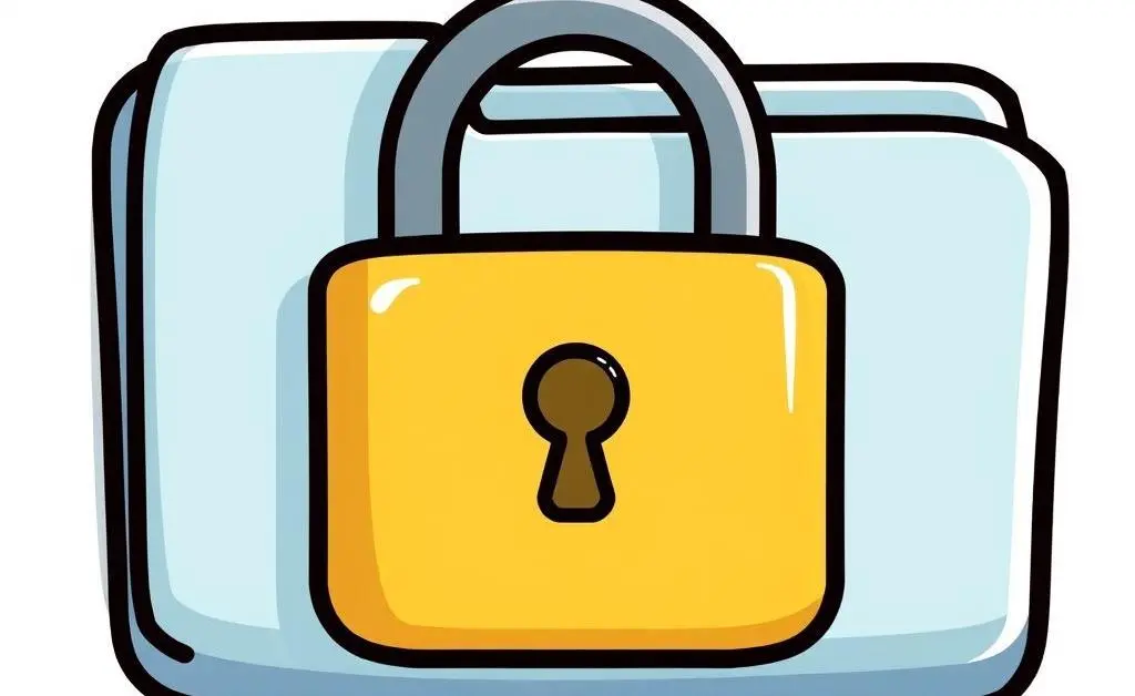 A digital lock over a folder labeled 'Data'