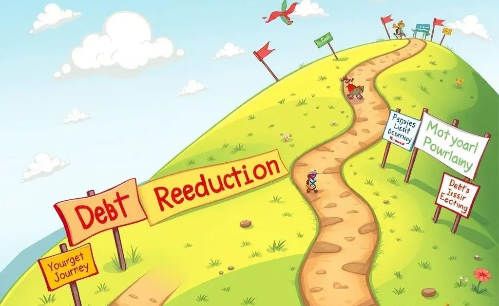 Debt reduction journey illustration
