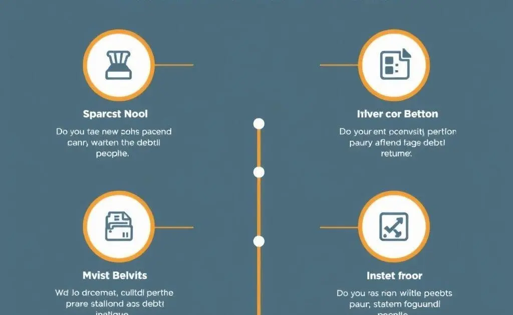 A simple and clear roadmap infographic illustrating steps towards debt reduction