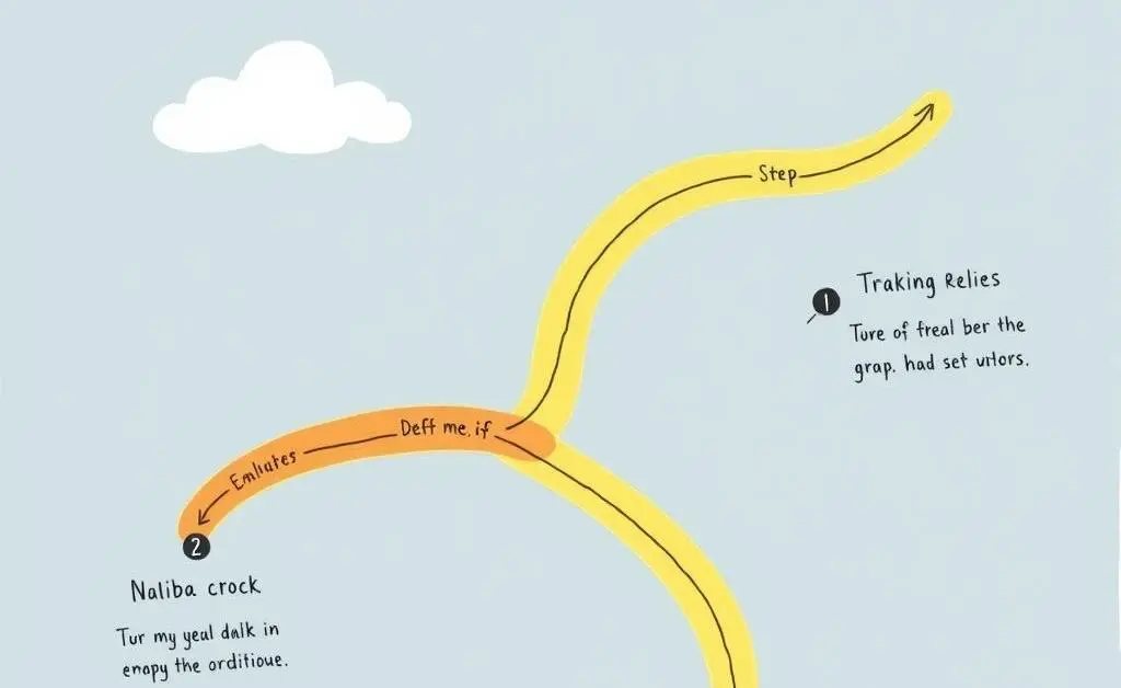 A hand-drawn style roadmap illustrating steps towards debt relief.