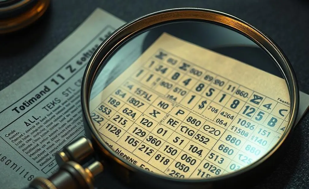Cartoon showing a magnifying glass clearing myths on a financial paper