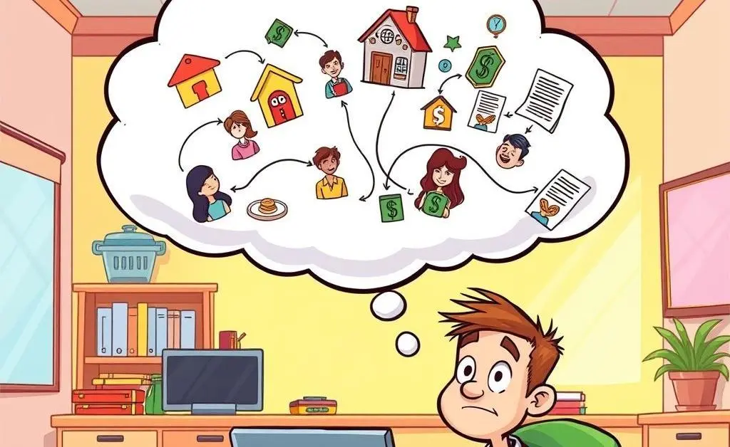 A person brainstorming between mortgage options