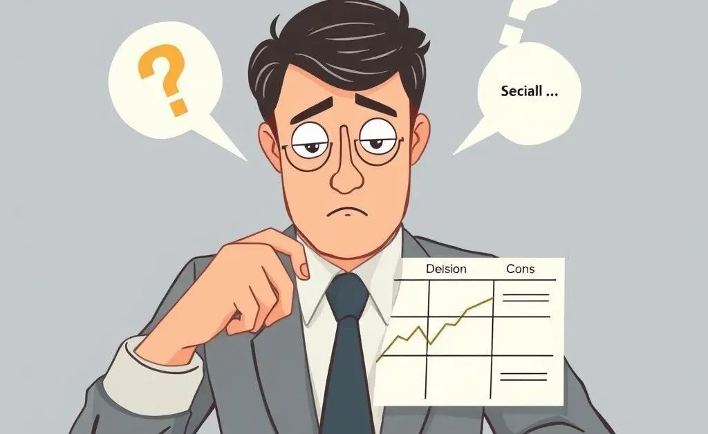 Investment professional considering a decision chart